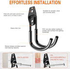 HUPBIPY Heavy Duty Garage Hooks 4 Pack, J Shaped Hanger, Wall Mounted Storage System, Power and Garden Tool Organizer, for Hanging Ladders, Bikes Tires, Hose, Bulk Items - Image 3