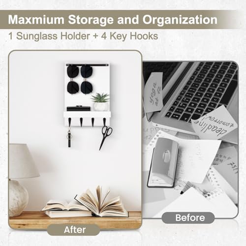 Key Holder Wall Mount, Key and Sunglasses Holder for Wall - Image 6