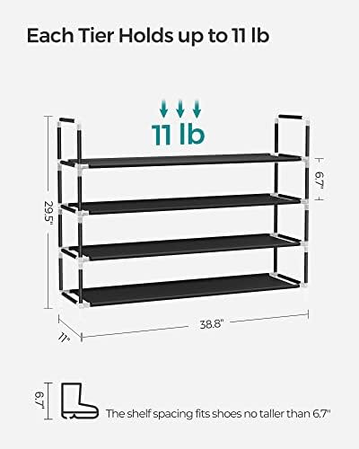 SONGMICS 4-Tier Shoe Rack, Shoe Storage for Hallway Closet - Image 3