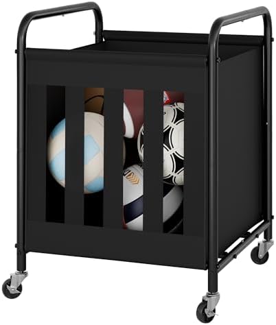 StorageWorks Sports Ball Storage Cart with Wheels, Garage Ball Storage by StorageWorks