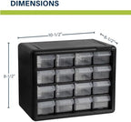 Akro-Mils 16-Drawer Plastic Drawer Storage Cabinet for Garage Organization, Beads, Makeup Organizer, Building Bricks Storage, Teacher Toolbox, 10-1/2-Inch W x 6-1/2-Inch D x 8-1/2-Inch H, 10116 White - Image 2