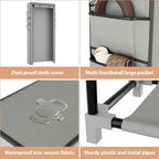 VTRIN Vertical Narrow Shoe Rack Organizer Tall Shoe Rack for Closet Entryway 10 Tier Non-Woven Cover Shoe Shelf Holds 36-41 Pairs Free Standing Shoe Storage Cabinet with Dustproof Cover, Grey - Image 4
