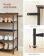 VASAGLE 5-Tier Shoe Rack, 20-24 Pairs, Steel Frame - Image 5