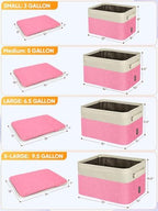 BALEINE 2 Pack Fabric Closet Storage Bins for Shelves, Linen Closet Organizers and Storage, Decorative Baskets for Organizing, Shelf, Clothes, Home, Office (Pink, 12"x8"x8") - Image 2
