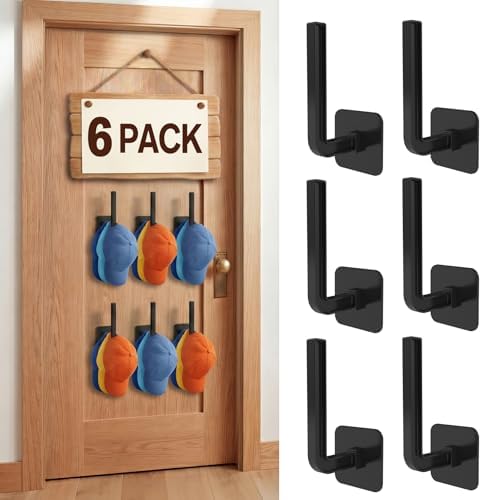 6 Pack Hat Rack for Wall, Strong Baseball Cap Organizer, Hat Holder Wall by Unknown