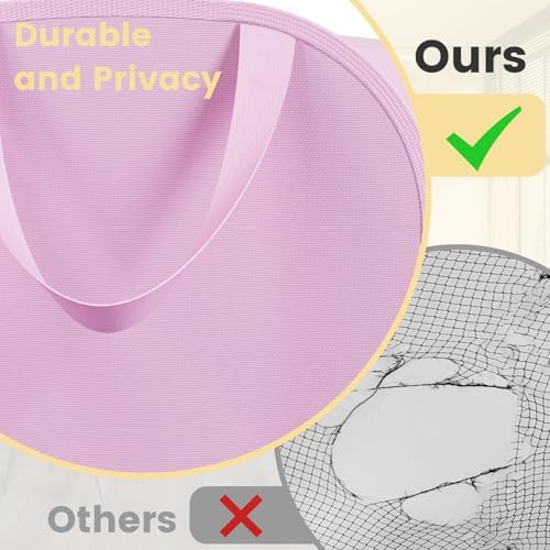 Polyester Strong Mesh Pop-up Laundry Hamper, Quality Pop Up Hampers for Laundry with Durable Handles Solid Bottom High Carbon Steel Frame, Easy to Open and Fold Flat for Storage(Light Pink) - Image 4