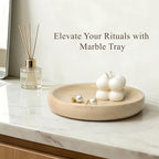 LIN CHUAN Marble Jewelry Dish, Round Ring Dish, 5.5 Inch, Travertine Beige - Image 4