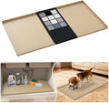URMONA Waterproof Silicone Under Sink Mat 34'' x 19'' Shelf Liner for Kitchen and Bathroom, Cabinet and Counter Protector, Storage and Organizers, Litter Mat, Pet Cat Puppy Essentials(Khaki) by URMONA