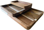 Acacia Wooden Valet Tray for Men,Natural Wood Grain EDC Tray Set Catch All for Keys Wallet Phone Glasses Watch Jewelry Pen,Tray Organizer for Entryway Nightstand Office Desk Drawer - Image 2