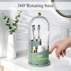 Toothbrush Holder with Cover for Bathroom Countertop, Organizer, Green - Image 3