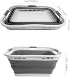 SAMMART 42L (11 Gallon) Collapsible Plastic Storage Basket - Foldable Pop Up Storage Container/Hamper - Portable Laundry Organizer - Space Saving (Grey/Steel Grey, 42L (Style B)) - Image 3