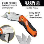 Klein Tools 44130 Utility Knife, Auto-Loading Folding Heavy Duty Retractable Box Cutter, Blade Storage, 3 Blades and Pocket Clip Included - Image 2