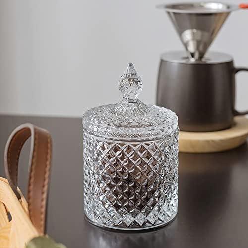 2 Pack Qtip Holder Thick Glass Apothecary Jars with Lid for Bathroom Decor Storage Organizer for Cotton Swabs, Balls, Pads, Floss Picks, Candy, Jewelry, Clear - Image 6