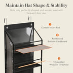 Lifewit 7 Tier Clear Over the Door Hat Rack, Baseball Caps Organizer, Black - Image 5