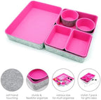 Welaxy Drawer organizer bins felt tray desk storage dividers 7pc Hot pink - Image 3