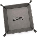 Lifetime Creations Personalized Valet Tray (Gray) - Custom Engraved Vegan Leather Snap Catchall, Gifts for Groomsmen by LifetimeCreations