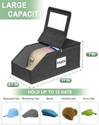Hat Organzier for Baseball Caps - 2 PCS Stackable Hat Storage Holder Holds up to 26 Caps for Closet, Dust-Proof Hat Boxes Container with Clear Window for Home - Image 2