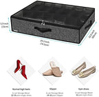 Onlyeasy Sturdy Under Bed Shoe Storage Organizer, Set of 2, Fit 12 to 24 Pairs, Underbed Shoes Closet Storage Solution with Clear Window, Breathable, L29.3 x W23.6 x H5.9, Linen-like Black, MXAUBSB2P - Image 2