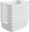 Curver Set of 8 Small 4.5L Jute Decorative Plastic Organization and Storage Baskets - Perfect Bins for Home Office, Closet Shelves, Kitchen Pantry and All Bedroom Essentials, White by Unknown