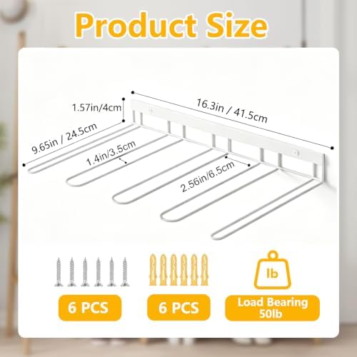 Boot Rack - 8 Pair Wader Hangers Wall Mount Boot Organizer for Tall Boots, Heavy Duty Boot Hangers Holder Sturdy Metal Wall Mounted Shoe Rack for Garage Mudroom Closet Entryway White 4 Pack - Image 2