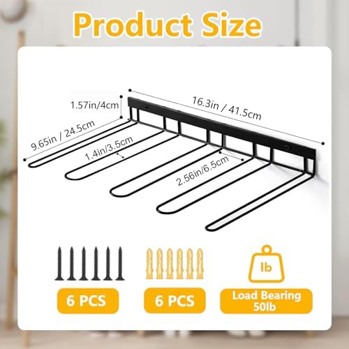 8 Pair Boot Rack Wall Mount for Entryway Garage Mudroom Closet Indoor Outdoor - Wader Hangers for Drying Fishing Rain Hiking Tall Cowboy Boots - Boot Hanger Holder for Storage Organizer - Image 4