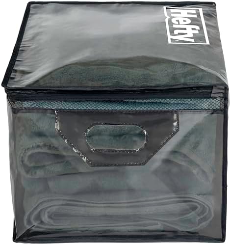 Hefty Large Flexible Tote with Breathable Mesh, Double Zipper, 2 Handles – Ideal for Moving or Clothes & Apparel Storage, Alternative to Plastic Bin, Organizer or Container – 2 Pack - Image 7