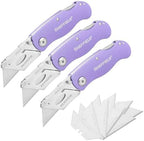 Sheffield Lock Back Utility Knife 3 Pack with 10 Utility Knife Blades by Sheffield