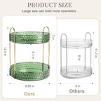 Large Capacity Rotating Makeup Organizer Perfume Stand Holder, 2 Tier Green - Image 3