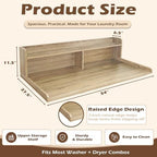 Royxen Laundry Countertop with 2-Tier Shelf Universal Fit, Washer and Dryer Countertop with Storage Space, Shelf Height 11.5 Inches, Solid Wood Core, White Oak - Image 2