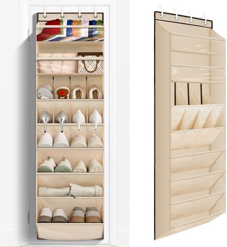 1 Pack Over The Door Shoe Organizer, 8 Shelves Hanging Shoe Organizers, by Fentec