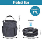 Qivine 17L Cleaning Caddy with Handle, Cleaning Supplies Organizer, Gray - Image 2