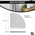 Questech 10" Corner Shower Shelf - Lugged for New Construction, Shower Organizer for Tiled Walls, Corner Caddy Soap Dish Bathroom Storage, Metro Lugged, Bright White Matte - Image 6