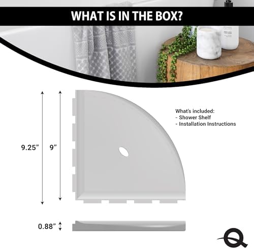 Questech 10" Corner Shower Shelf - Lugged for New Construction, Shower Organizer for Tiled Walls, Corner Caddy Soap Dish Bathroom Storage, Metro Lugged, Bright White Matte - Image 6