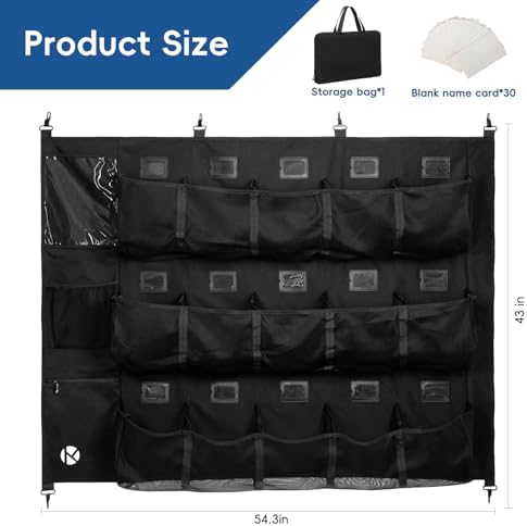 KAVIGOR Baseball/Softball Dugout Organizer - 15+ Helmet & Glove Storage Bag, Military-Grade 900D Fabric & 6 Reinforced Steel Hooks - Image 6