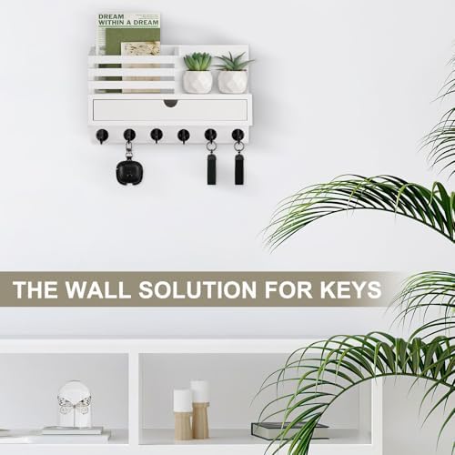Key Holder Wall Mount, Mail Holder with Storage Drawer - Image 6