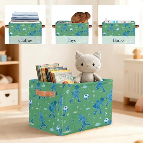 Soccer Storage Basket Toy Storage Bins Collapsible Cube Organizer - Image 7