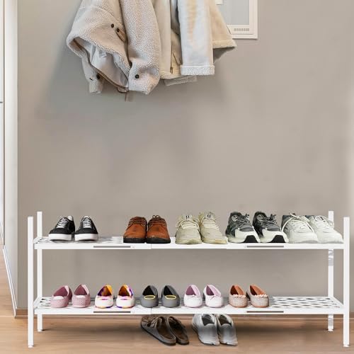 Shoe Rack, 45.6" Expandable Shoe Storage Organizer for Closet - Stackable - Image 2