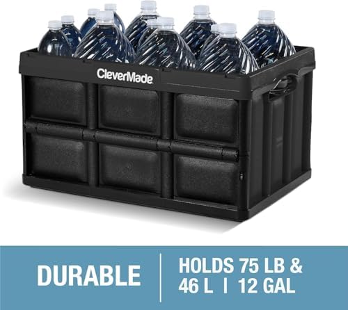 CleverMade Collapsible Storage Bins, 46L 3 Pack, 75 lb Stackable, Ocean - Image 5