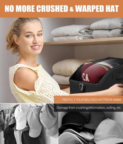Livelab Hat Organizer for Baseball Caps, Hat Storage Box, Black 1Pcs - Image 5