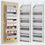 ULG 2-Pack Over-The-Door Organizer 5 Tiers, – Hanging Storage Organizer with 4 Mesh Side Pockets,Space Saving Closet Door Organizer for Clothes, Shoes, Toys, Accessories Light Gray by ULG