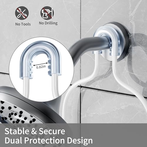 DAOYA White Shower Organizer Hanging - 2 Over The Shower Head Caddies + Soap Dish, Stainless Steel Rust-Free Bath Organizer - Image 2