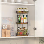 Across-Star Lazy-Susan-Organizer-Spice-Rack, 3-Tier Rotating Spice Organizer For Cabinet Pantry, Seasoning Holder Shelf With Adjustable Height, Kitchen Counter Shelf Countertop Organzier - Image 2
