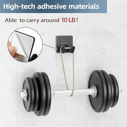 Adhesive Shower Hooks for Inside - Extra Sticky Stainless, Razor Holder Shower Accessories, Wall Mounted Self-Adhesive Double Hooks for Razor, Loofah, Towel, Shaver, Coat, Key, Matt Black, 4-Pack - Image 2