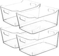 Clear Extra Large Plastic Storage Bins, Pantry Organizers and Storage Containers Fridge Organizer Bins for Organizing Home, Kitchen Organization. Bathroom, Refrigerator, Freezer, Laundry Room by CONTROLKITCHEN