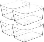 Clear Extra Large Plastic Storage Bins, Pantry Organizers and Storage Containers Fridge Organizer Bins for Organizing Home, Kitchen Organization. Bathroom, Refrigerator, Freezer, Laundry Room by CONTROLKITCHEN