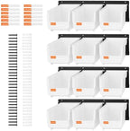 12pc Wall-Mounted Storage Organizer Set with Metal Rails White by LEADLOONG