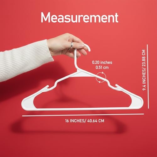 Utopia Home Plastic Hangers 50 Pack – Space Saving Clothes Hanger White | Durable & strong | Closet organizer & storage | Ideal for apartments, dorms & stocking stuffers - Image 2