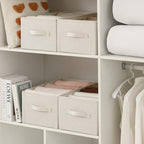 linen closet organizers and storage, Large Storage Baskets, washable, clothes organizer with handle, sweater organizer for closet (Beige, 15¾"x11¾ x9¾) - Image 4