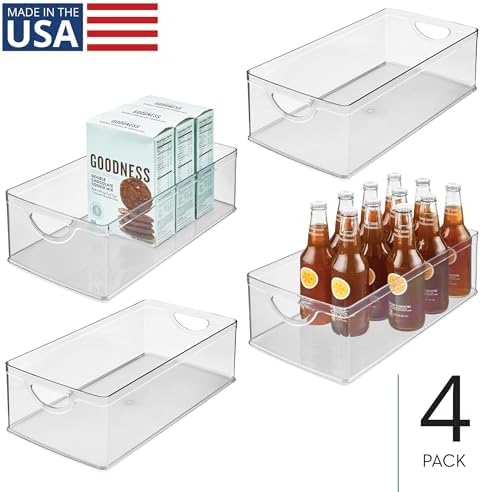 iDesign Stackable Clear Plastic Extra Long Storage Bin, 4-Pack - Image 2