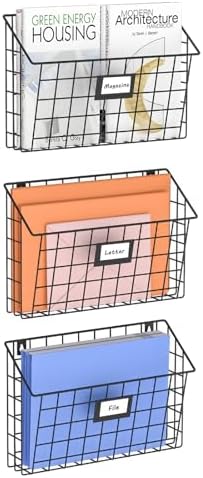 X-cosrack 3-Tier Detachable Hanging Wall Files, Wall Mounted Mail Basket - Image 7